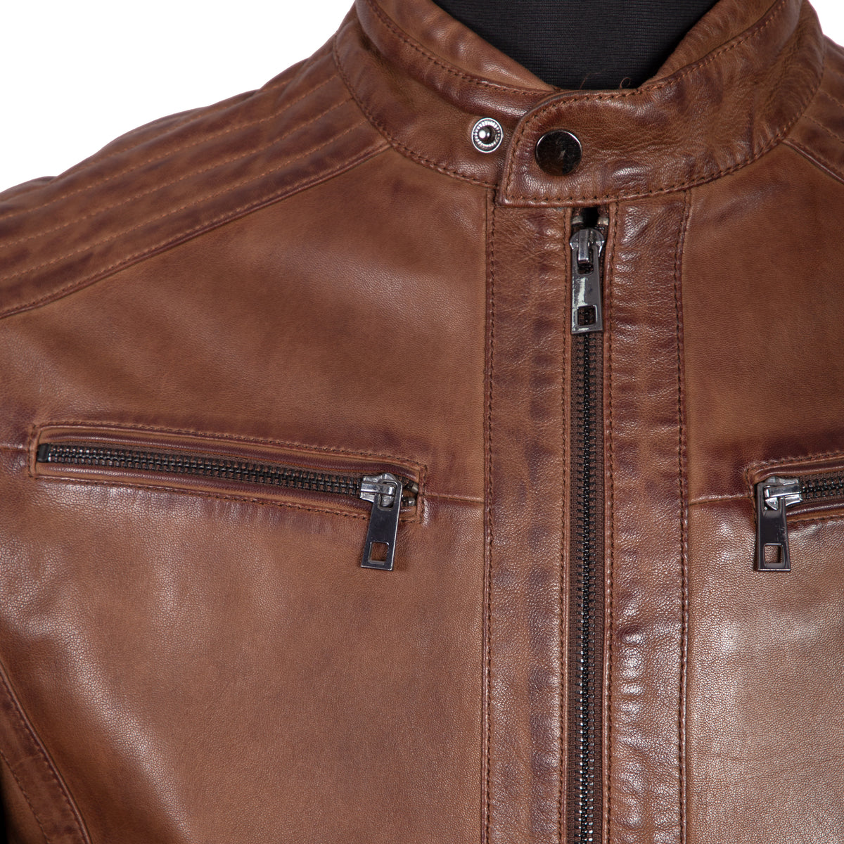 Rapid Action Men's Biker Leather Jacket