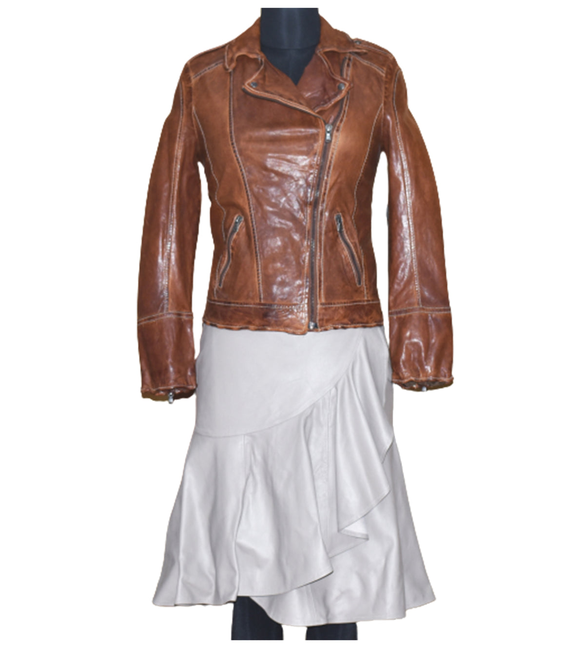 FLAIRED WOMENS LEATHER SKIRT